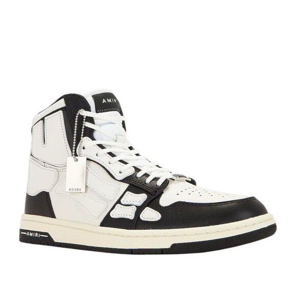 Amiri Skel Hi Top Sneakers in Black & White New with Box Mens Athletic Shoes - Picture 1 of 16